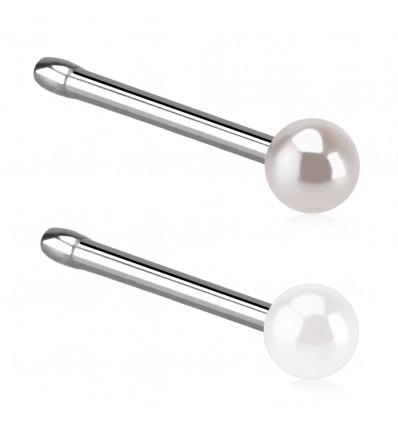 Nesestift med perlefarget kule