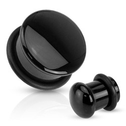 Sort Agate Sten Plug - Stretch Øreringe - Agate Sten - Stretching | Piercingfabrikken.dk