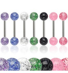 Tungepiercing med glitterkule