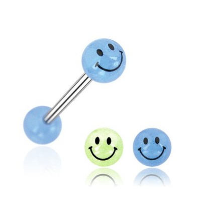 Tungepiercing med smilefjes