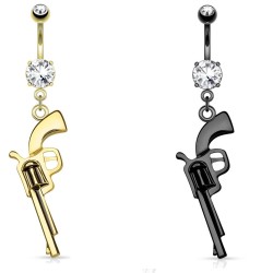 Navlepiercing med Revolver - 1,6 mm 10 mm Guld Kirurgisk stål Med vedhæng | Piercingfabrikken.dk