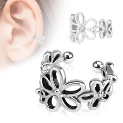 Earcuff med 5 Blomster - Kirurgisk stål | Piercingfabrikken.dk