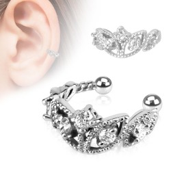 Earcuff med Krone Design - Kirurgisk stål | Piercingfabrikken.dk