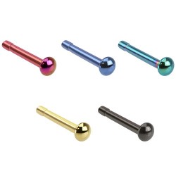 Farvet Næsestift med Halvkugle - 0,8 mm 2 Kirurgisk stål Sort | Piercingfabrikken.dk