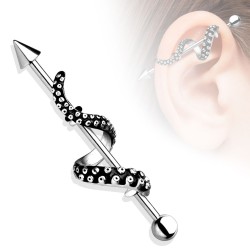 Industrial Piercing med Slange - Industrial piercing - Kirurgisk stål 316L - Smykke type | Piercingfabrikken.dk