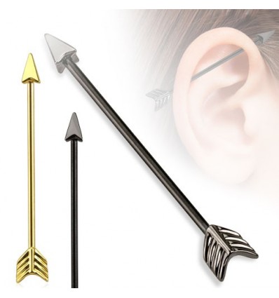 Farget industriell piercing med pil