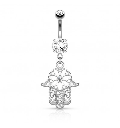 Bauchnabelpiercing mit Hamsa-Hand Anhänger