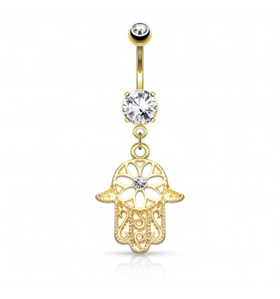 Navlepiercing med Hamsa Håndanheng