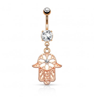 Navlepiercing med Hamsa Håndanheng