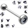 Tungepiercing med Zodiac Motiv