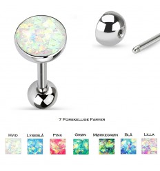 Tungepiercing med Syntetisk Mica Opal