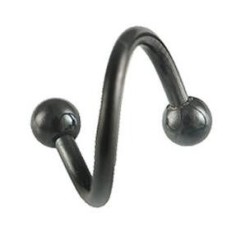 Twister Ring - Sort - Rook Piercing - Kirurgisk stål 316L - Navlepiercing smykker | Piercingfabrikken.dk