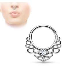 Septum Piercing med mønster og stein
