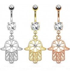 Navlepiercing med Hamsa Håndanheng