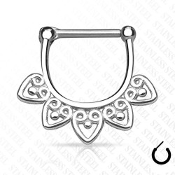Septum Piercing med Hjerter - Daith Piercing - Kirurgisk stål 316L - Ørepiercing Smykker | Piercingfabrikken.dk