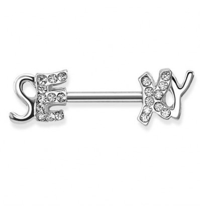 Brystpiercing med SEXY logo