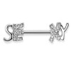 Brystpiercing med SEXY logo