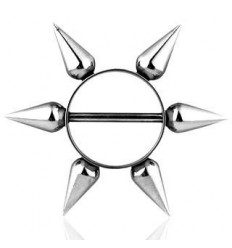Brystpiercing med lange pigger
