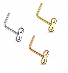 Nesepiercing med Infinity Sign