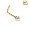 Nesepiercing av 14 karat gull med liten klar stein
