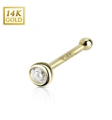 Næsestift med Klar Sten i 14 Karat Guld