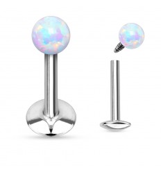 Labret med Hvid Opalite Kugle
