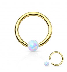 Farget ring med hvit opalitt