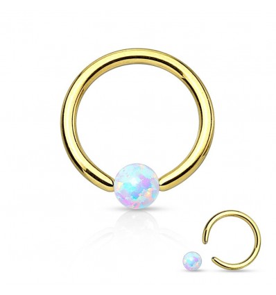 Farget ring med hvit opalitt