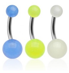 Navlepiercing i titan med lysende kuler