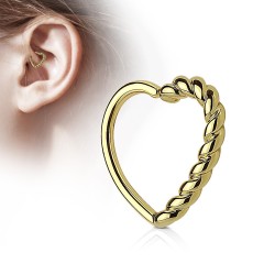 Daith Smykke med Snoet Hjerte - Guld - Daith Piercing - Kirurgisk stål 316L - Ørepiercing Smykker | Piercingfabrikken.dk
