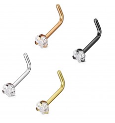 Nesepiercing med Clear Crystal Heart