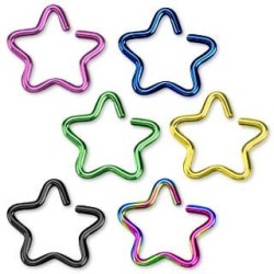 Stjerne Ring - 1,2 mm 10 mm Kirurgisk stål Sort | Piercingfabrikken.dk