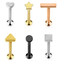 Labret med Form - Sort - Tragus Piercing - Kirurgisk stål 316L - Ørepiercing Smykker | Piercingfabrikken.dk