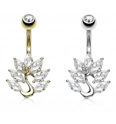 Navlepiercing med Crystal Swan