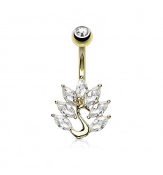 Navlepiercing med Crystal Swan