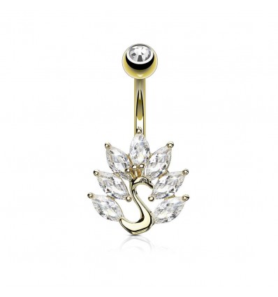 Navlepiercing med Crystal Swan