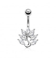 Navlepiercing med Crystal Swan