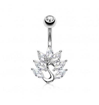 Navlepiercing med Crystal Swan