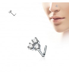 Nesepiercing med 3 steiner