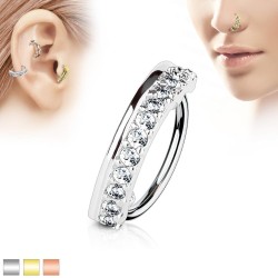 Ring med 12 Sten - Guld - Rook Piercing - Kirurgisk stål 316L - Ørepiercing Smykker | Piercingfabrikken.dk