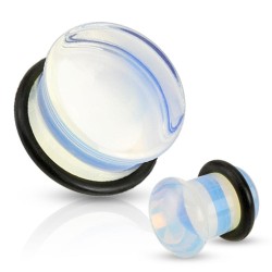 Klar Opalite Plug - Stretch Øreringe - Opalite Sten - Stretching | Piercingfabrikken.dk