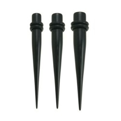 Akryl Tapersæt fra 0 - 10 mm - Akryl Sort | Piercingfabrikken.dk