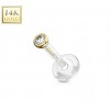 Laget i PTFE med 14 karat gullball med stein