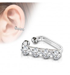 Fake Conch Ring med klare steiner