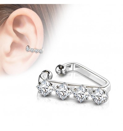 Fake Conch Ring med klare steiner
