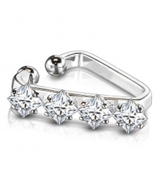 Fake Conch Ring med klare steiner