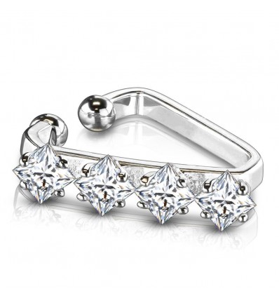 Fake Conch Ring med klare steiner