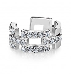 Earcuff med Krystal Firkanter