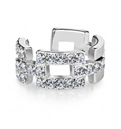 Earcuff med Krystal Firkanter