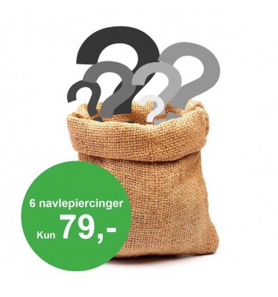 6 stk navlepiercinger for 79 kr